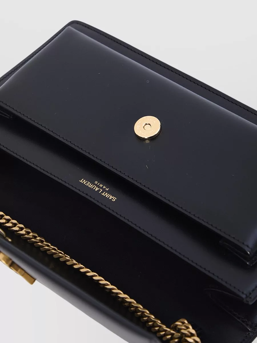 Saint Laurent Sunset Leather Chain Clutch Bag