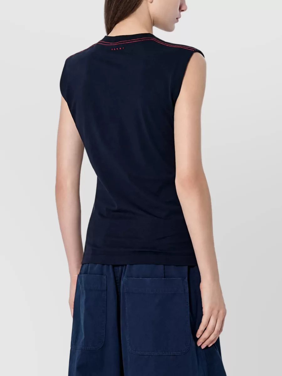 Marni Cotton Sleeveless Cutout Tank Top