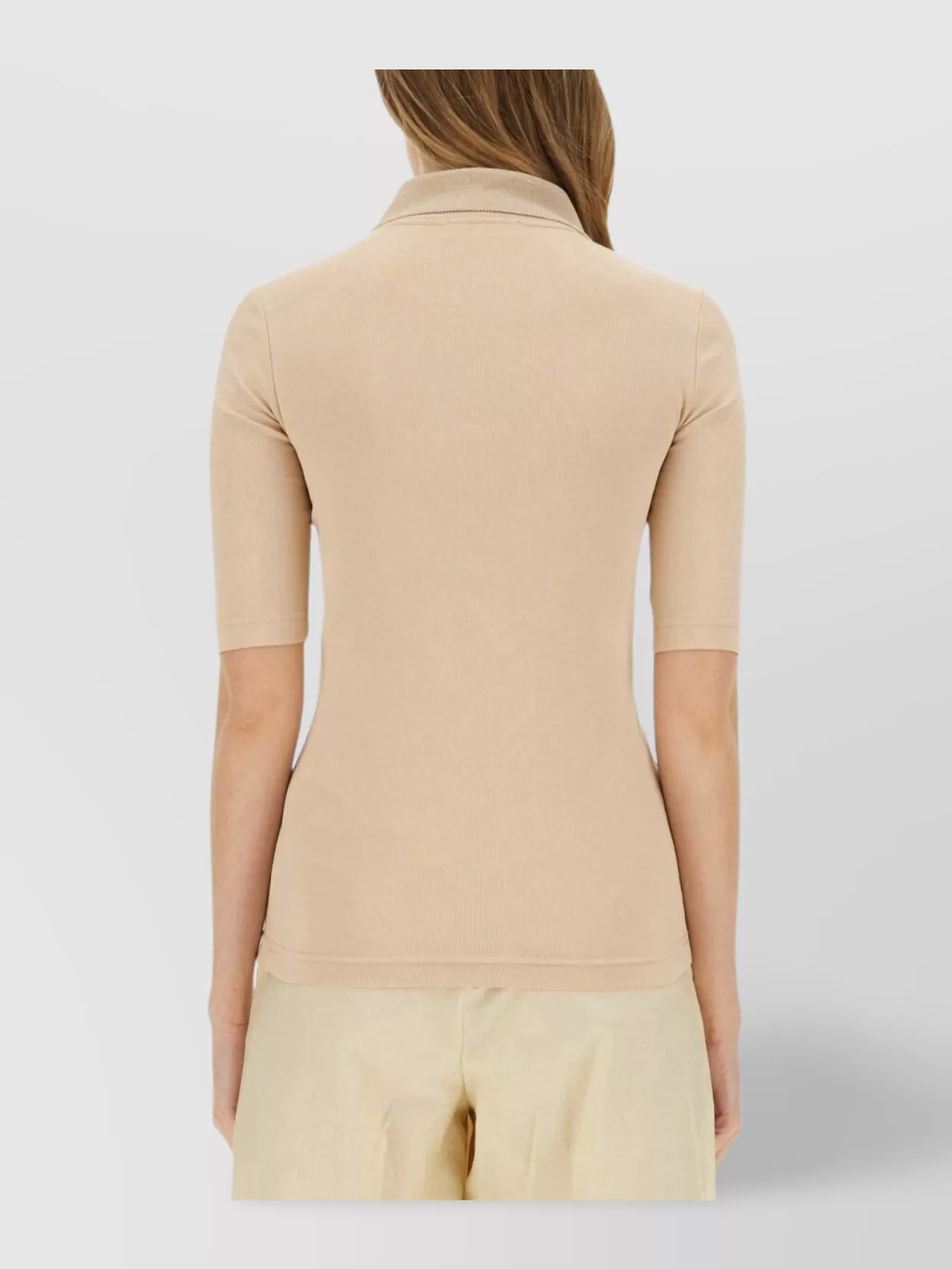 Fabiana Filippi Ribbed Collared T-shirt Slim Fit