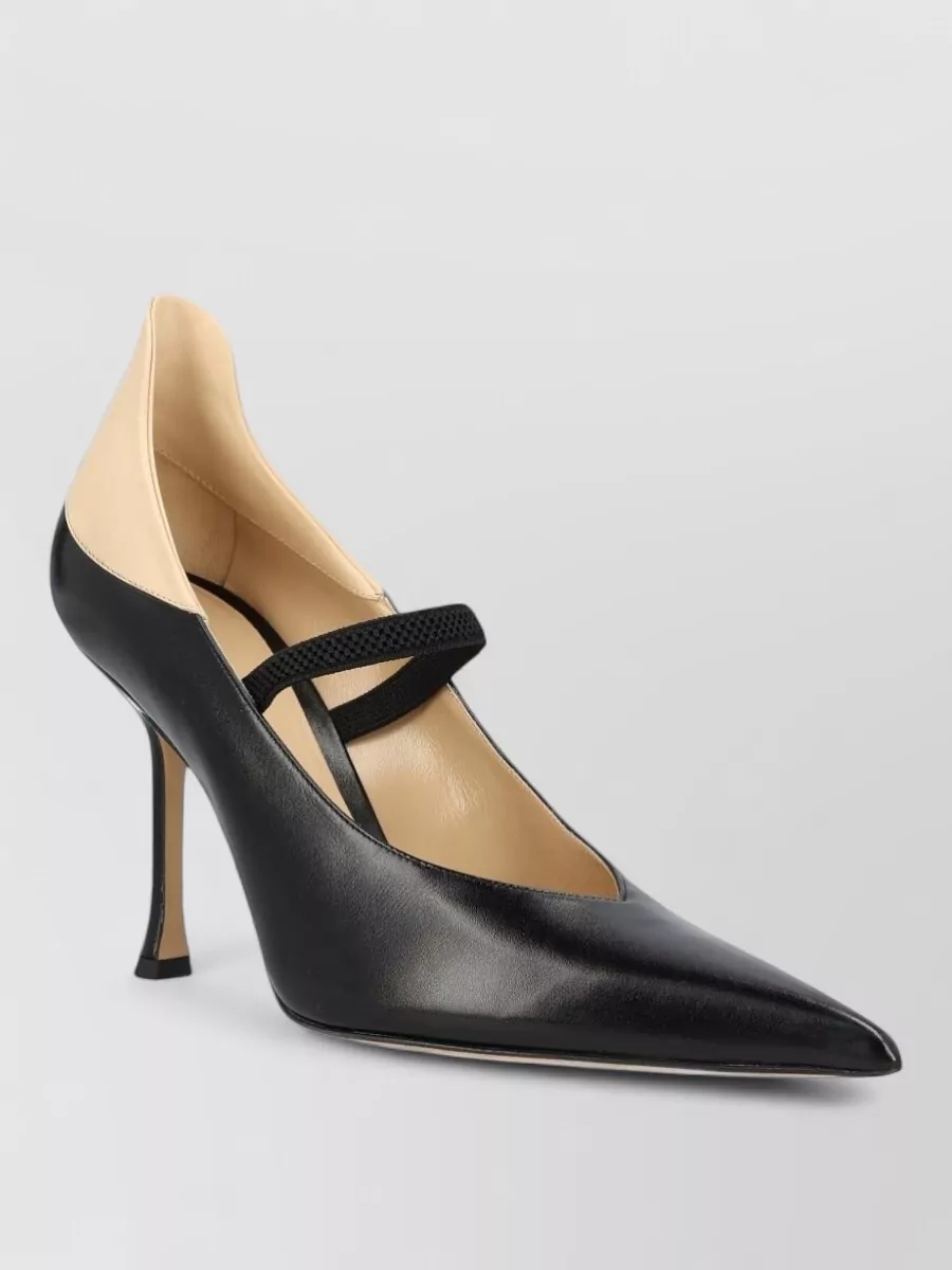 Fendi Leather Two-Tone Pointed-Toe Pumps