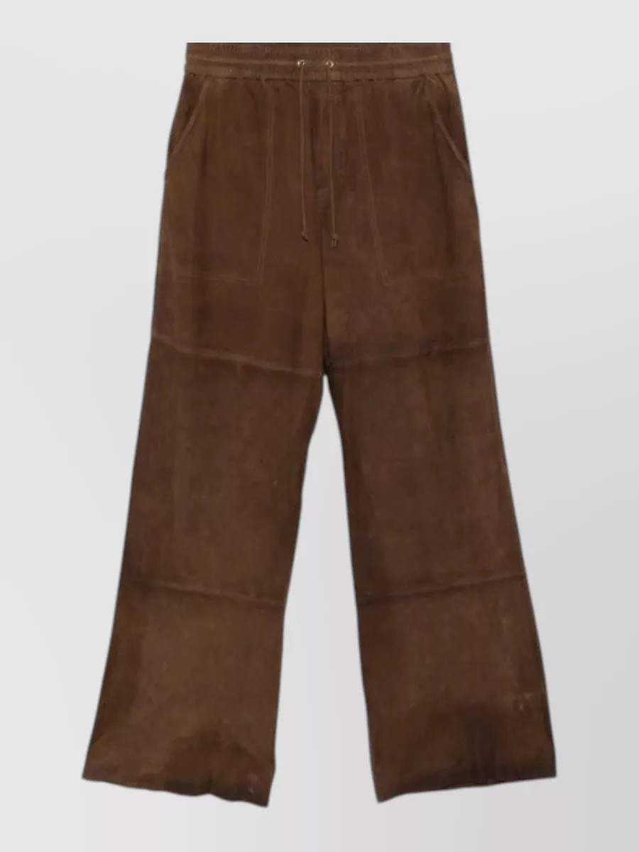 Parosh suede wide-leg trousers