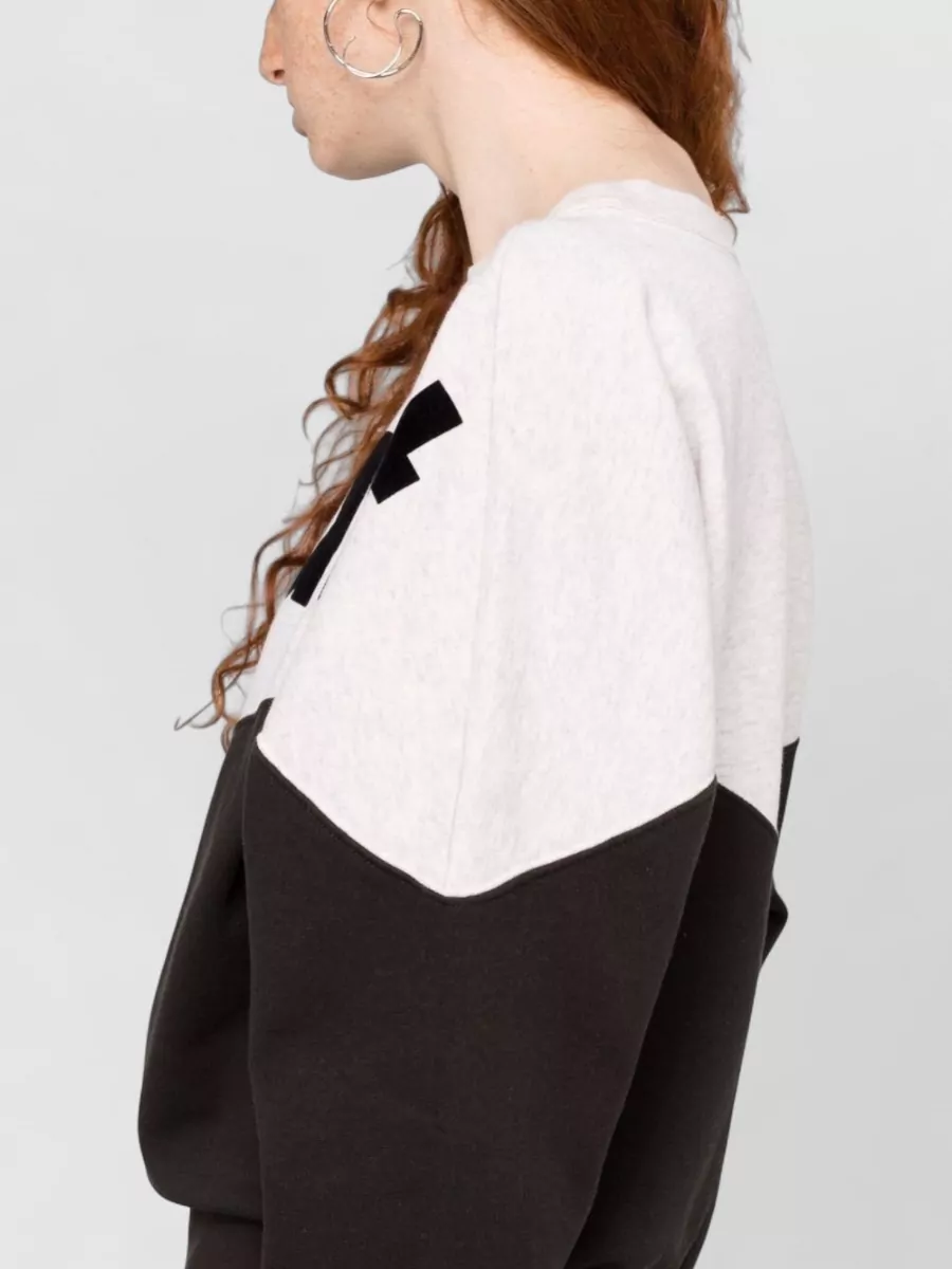 Isabel Marant Etoile Two-Tone Crew Neck Long Sleeve Top