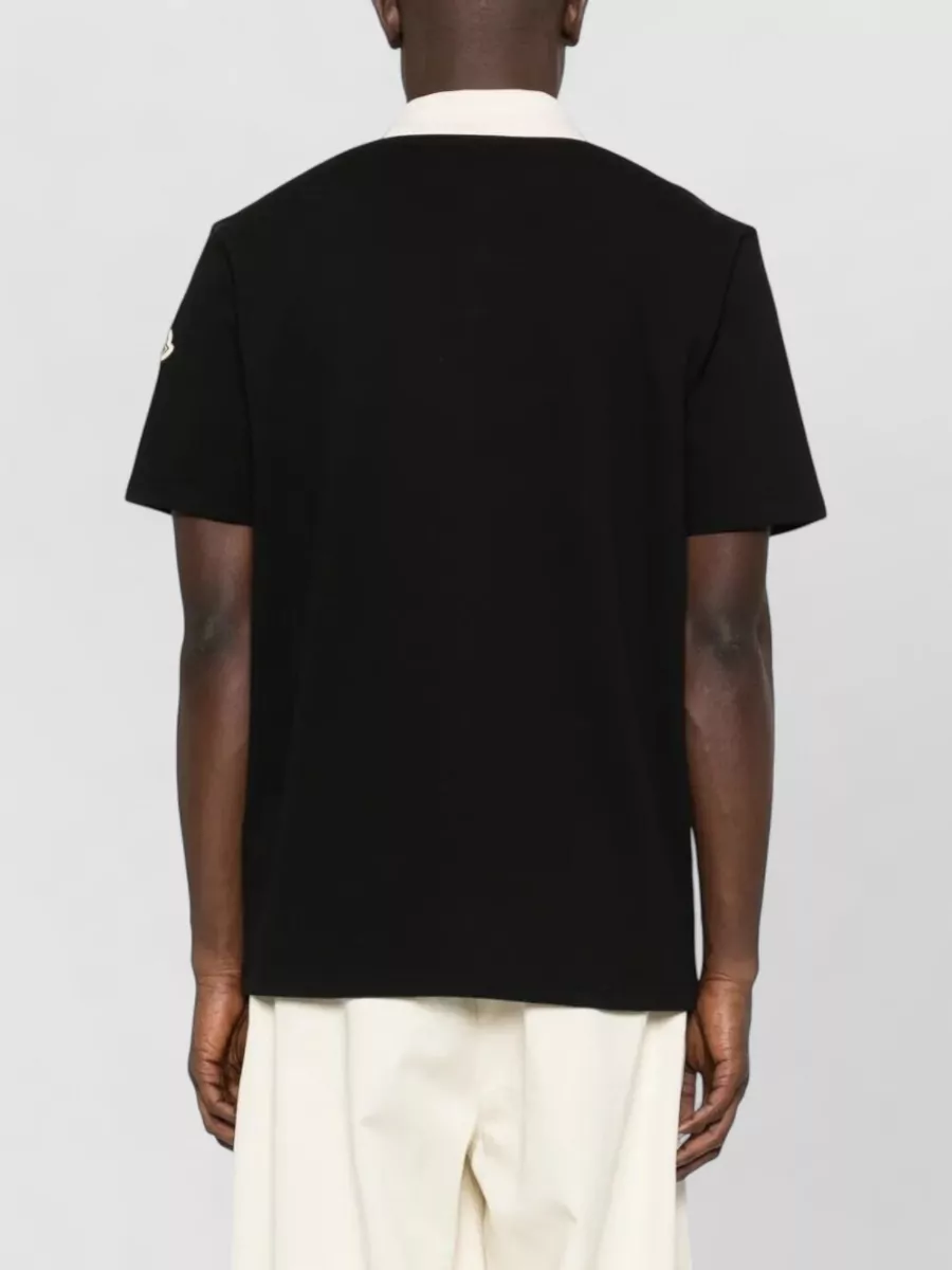 Moncler Logo Cotton Piqué Polo Contrasting Collar