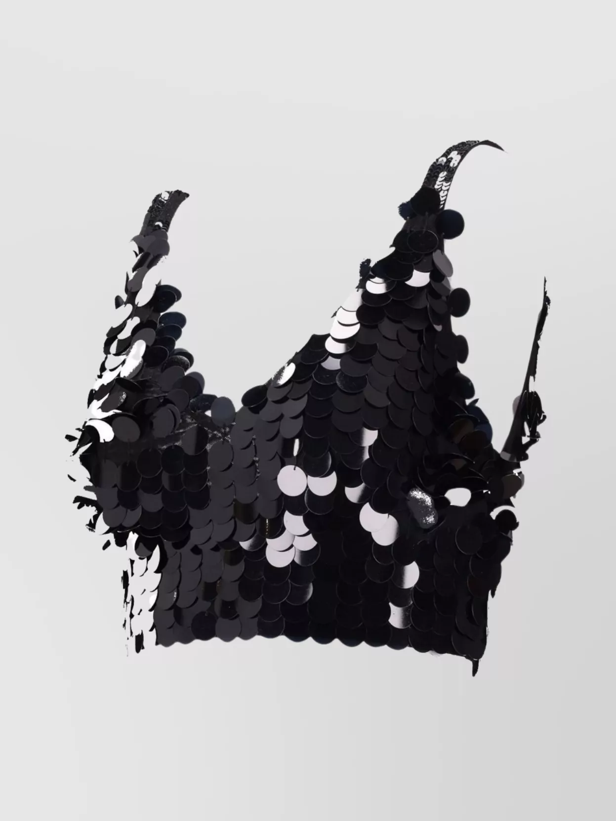 Parosh Sequin Cropped Sleeveless V-Neck Lingerie