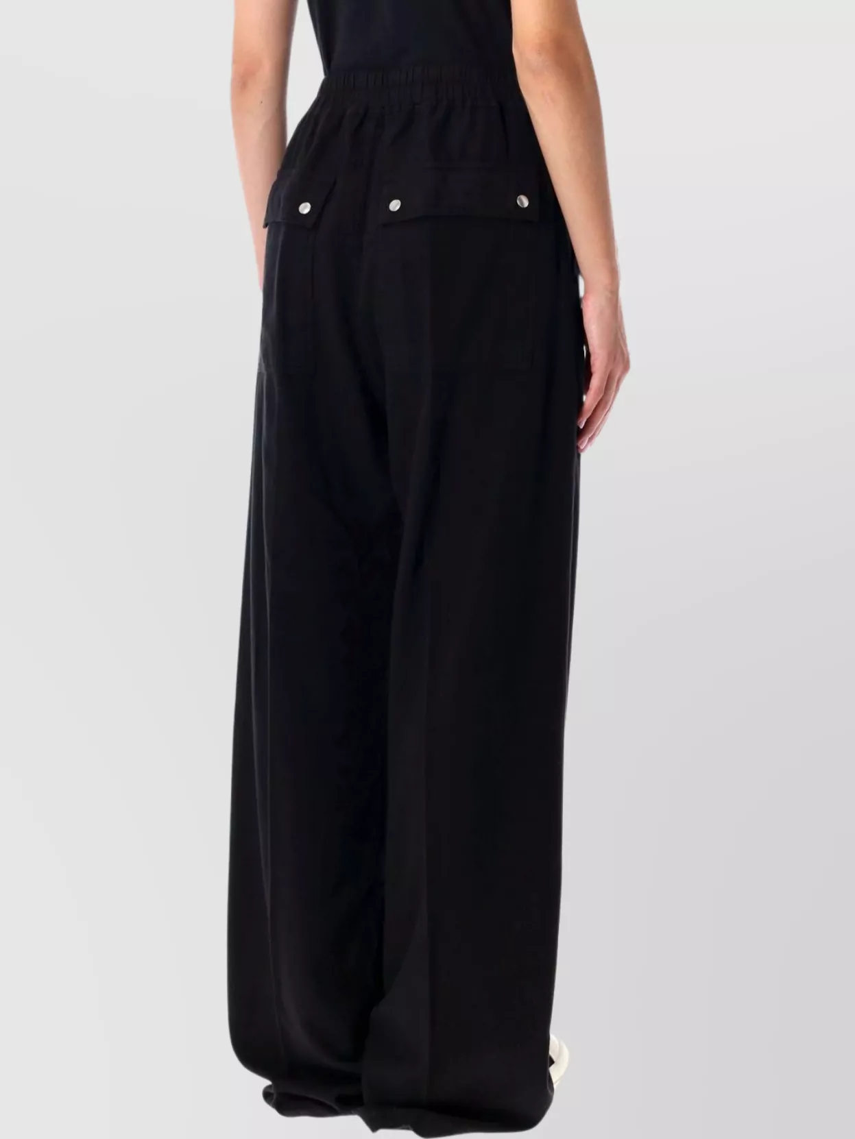 Rick Owens Drkshdw Wide Leg Trousers Featuring Pockets In Black