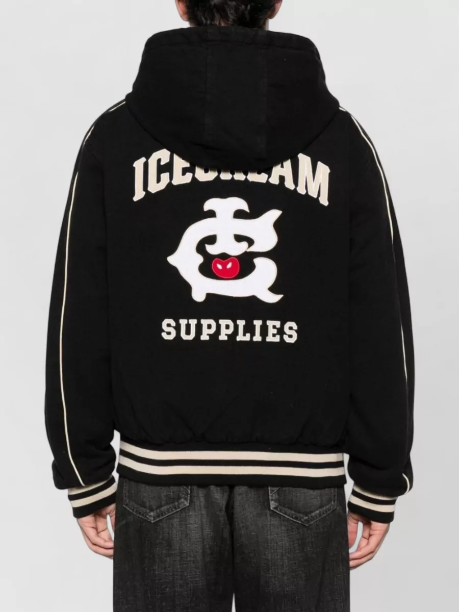 Icecream Hooded Cotton Bomber Jacket
