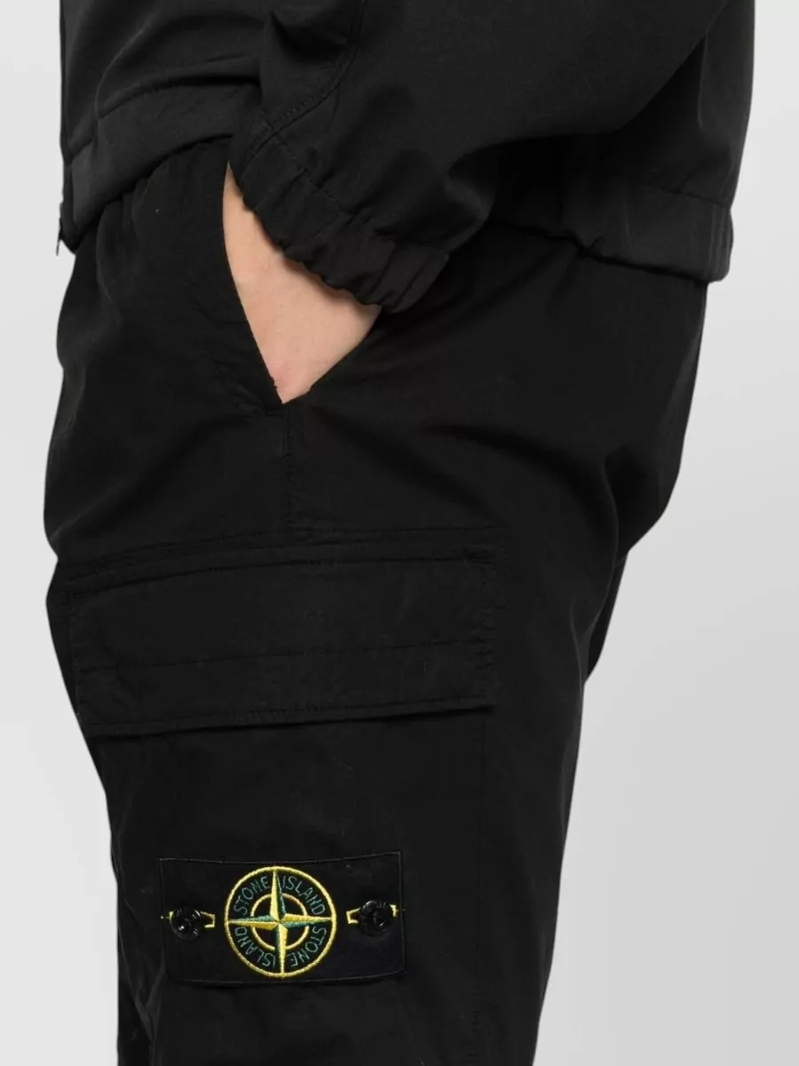 Stone Island Cotton Cargo Trousers Elastic Waist Cuffs