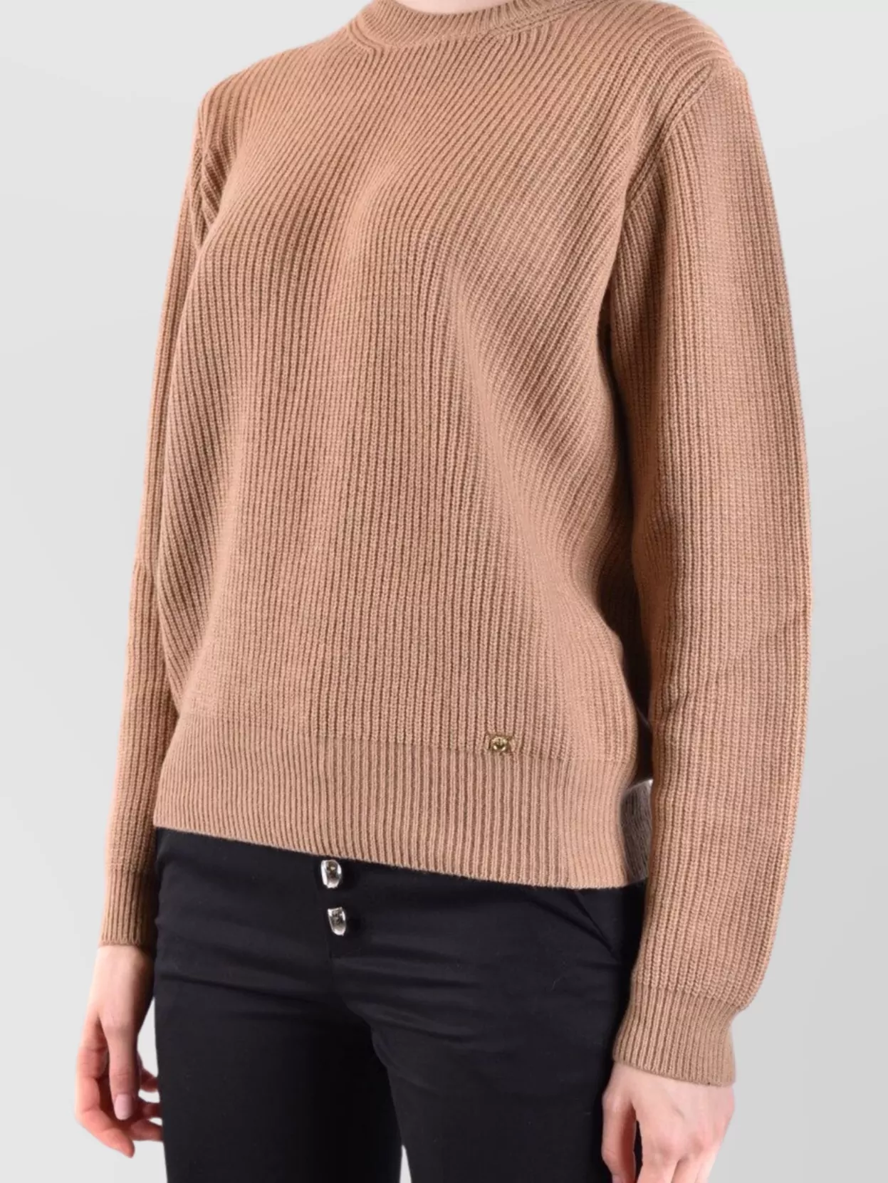 Pinko Ribbed Crew Neck Knitwear Sweaters