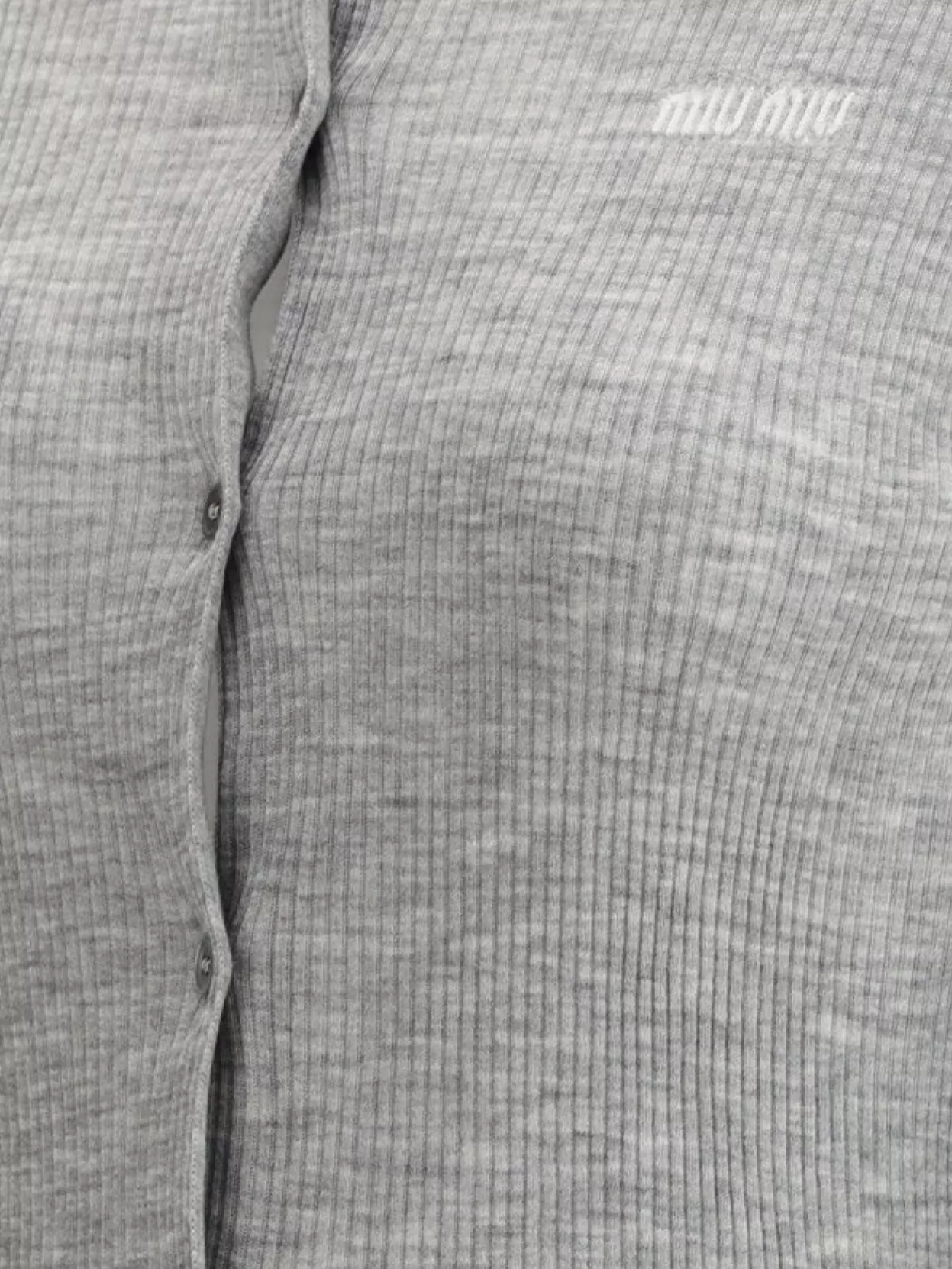 Miu Miu Ribbed Long-sleeve Polo Sweater