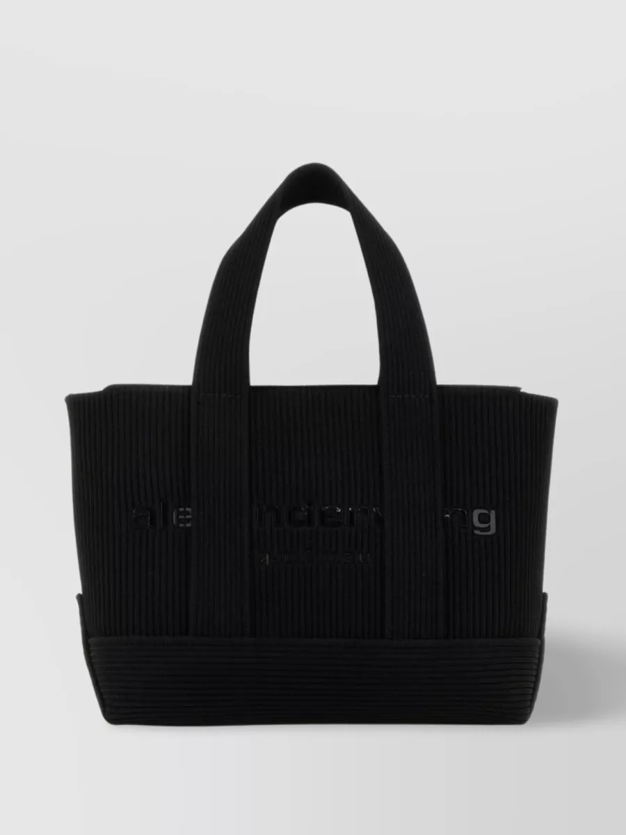 Shop Alexander Wang Ryan Mini Handbag In Ribbed Fabric In Black