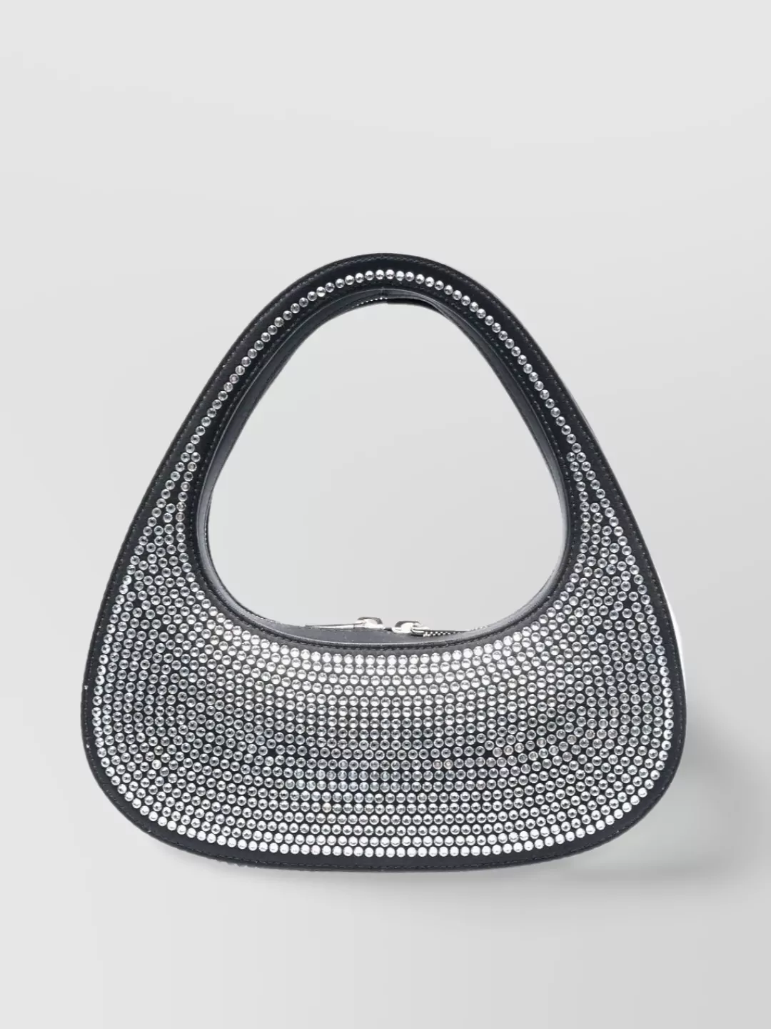 Shop Coperni Crystal Circle Shoulder Bag In Grey