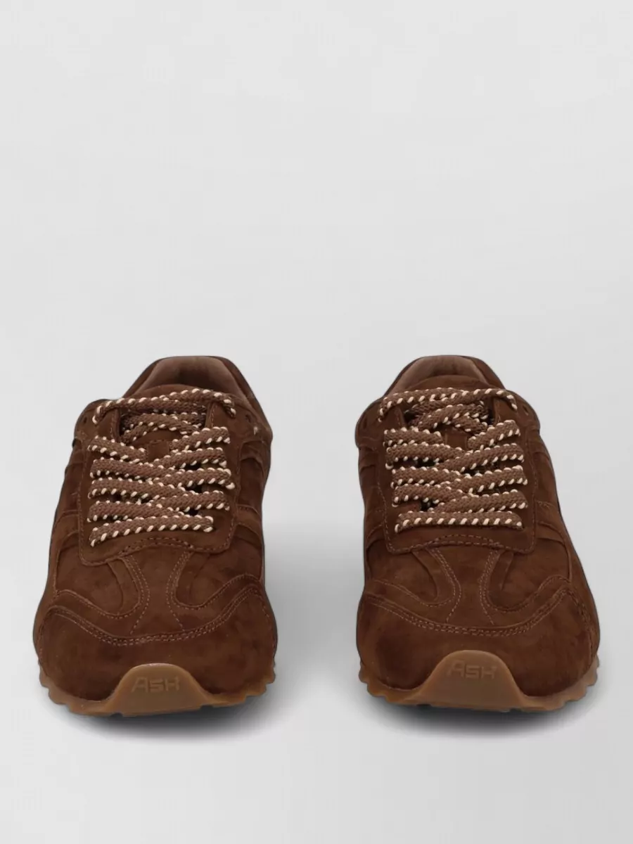 Ash suede leather lace-up sneakers