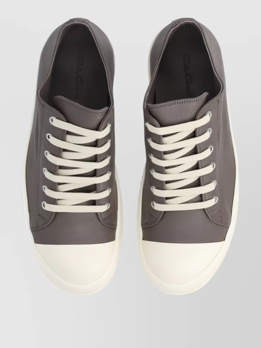 Rick Owens Leather Low-Top Sneakers