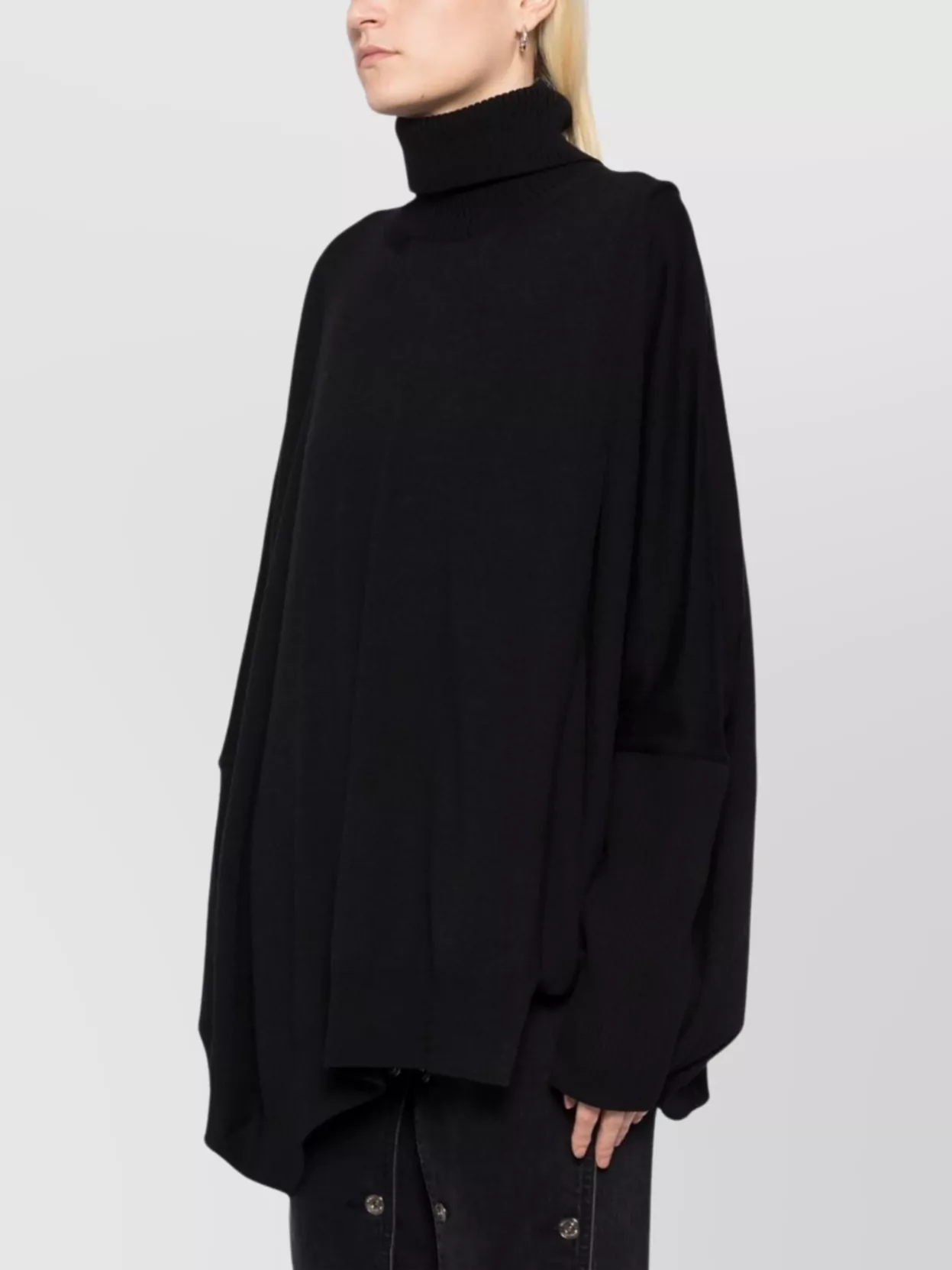 Junya Watanabe High Neck Knit Sweater In Metallic