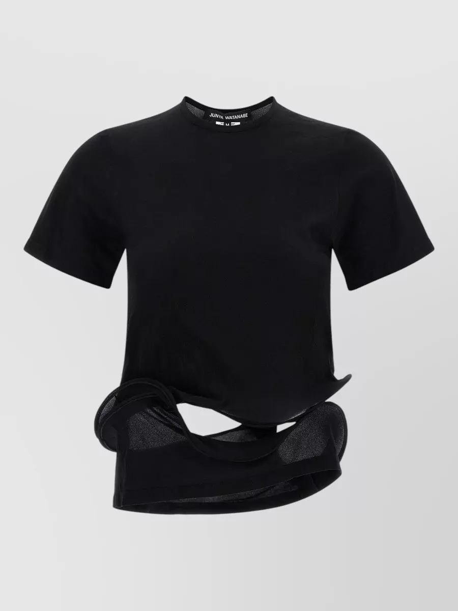 Junya Watanabe nylon sculptural cutout short-sleeve t-shirt