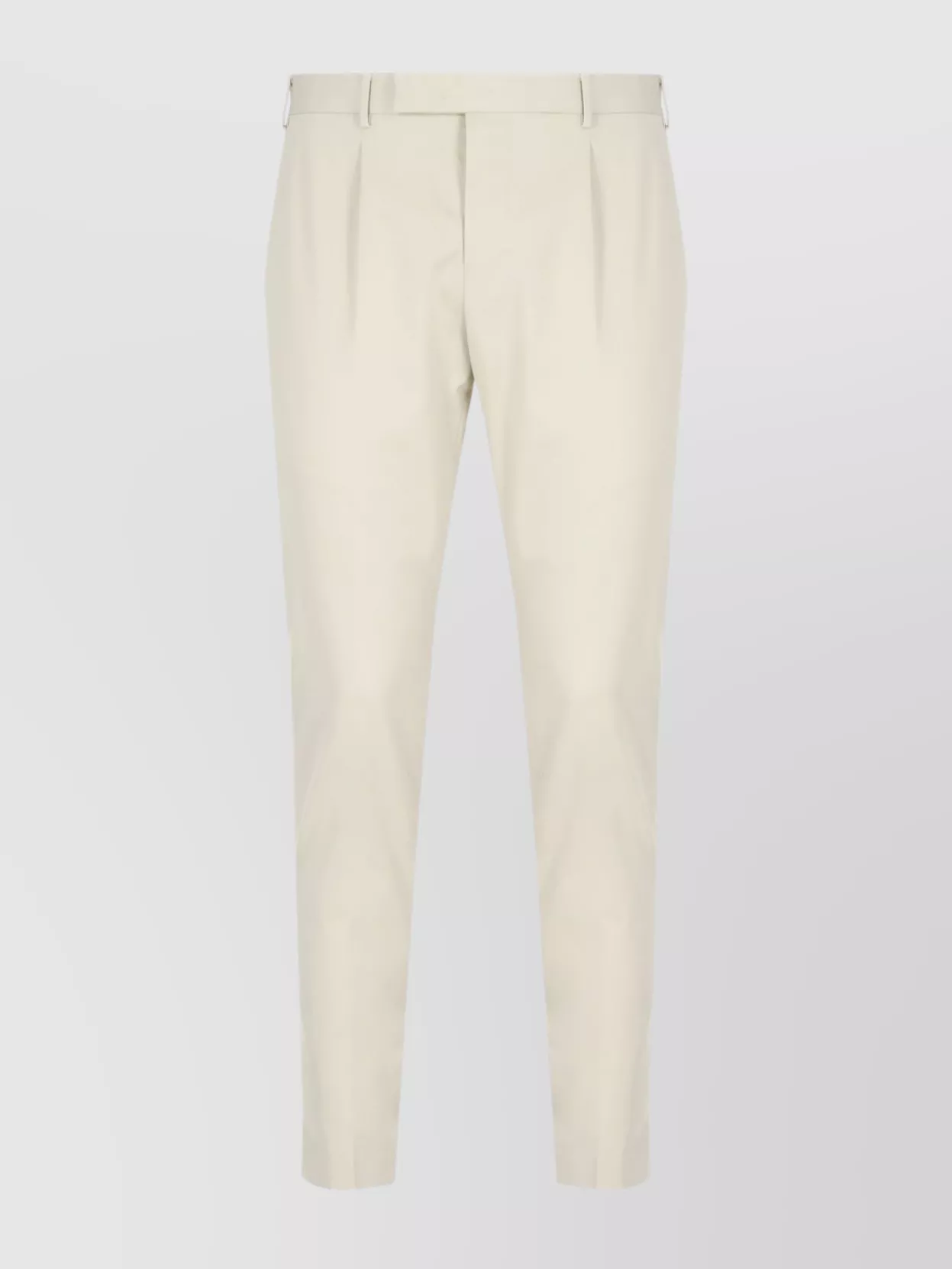 Pt Torino Straight Leg Cotton Trousers With Front Pleats In Neutral