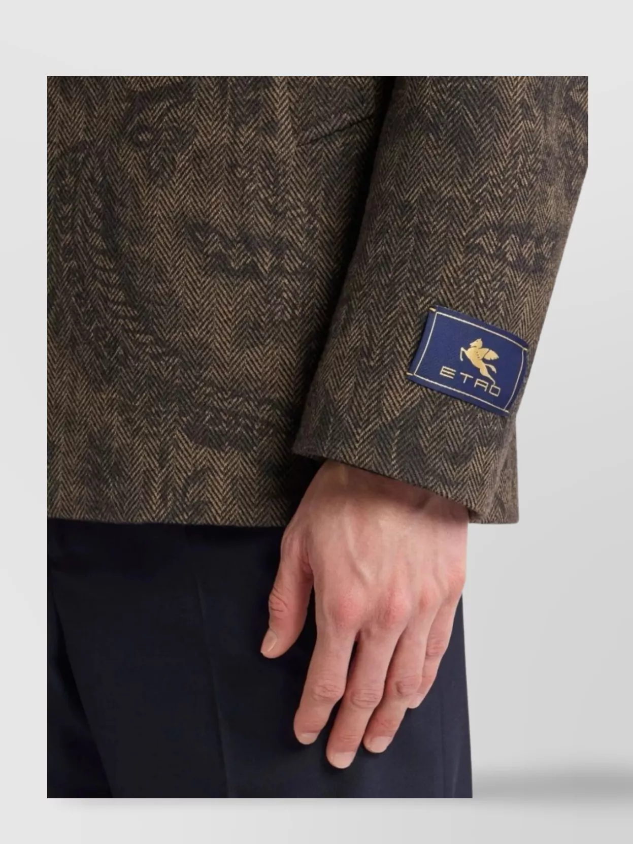 Etro Double-Breasted Herringbone Paisley Coat