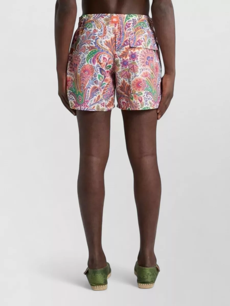 Etro Printed Shorts Elastic Waistband Side Pockets