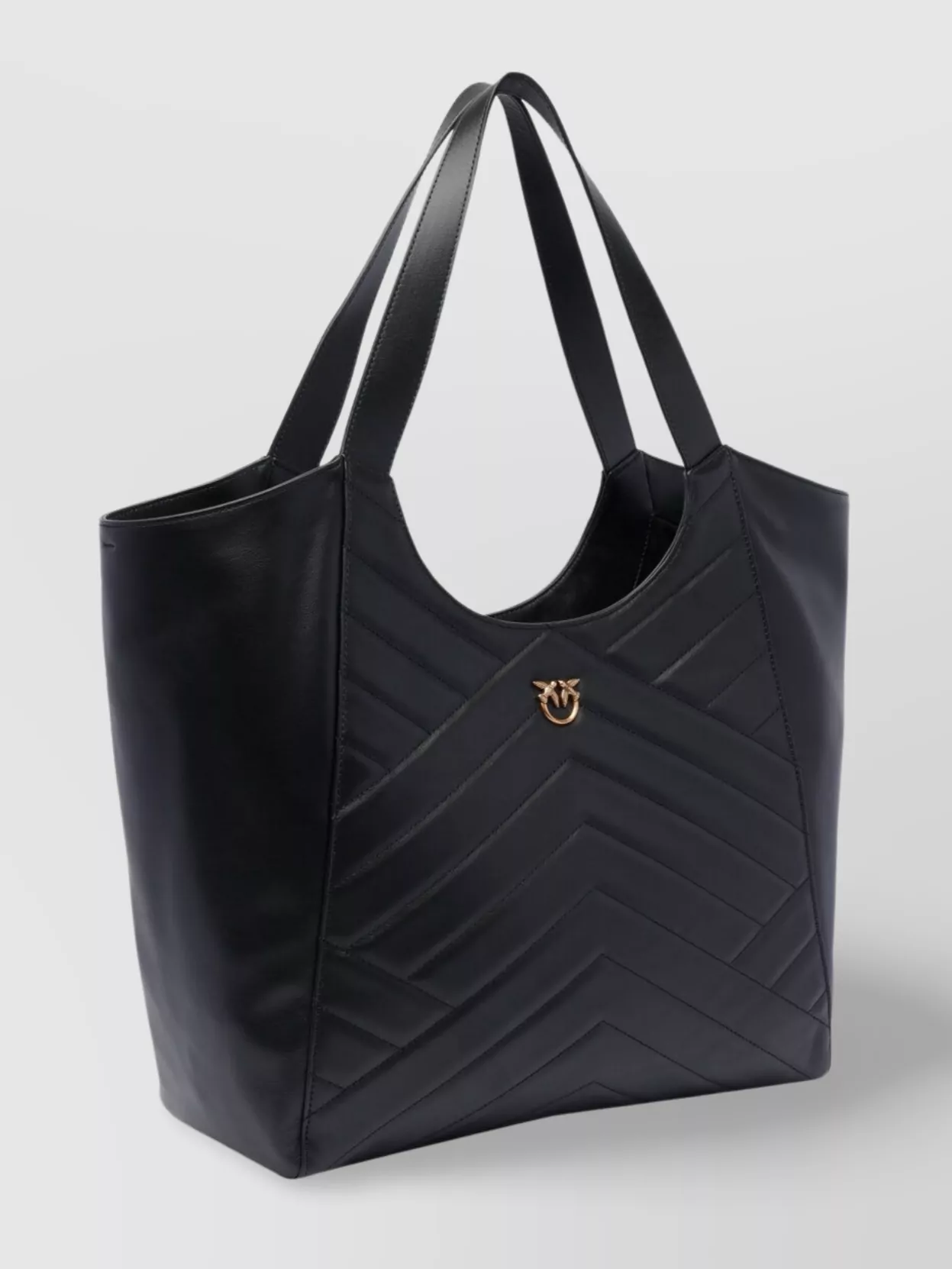 Pinko Chevron Quilted Puzzle Tote Bag Handles