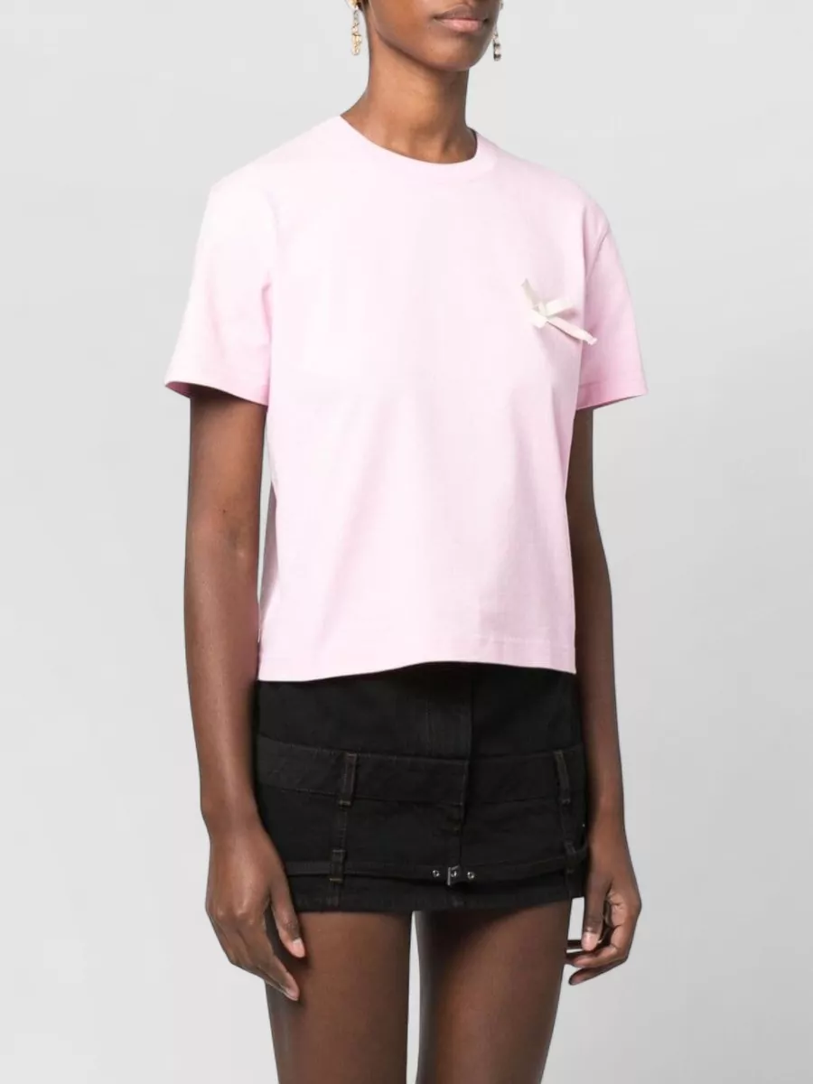 Jacquemus Short Sleeve Crew Neck Top Bow Detail