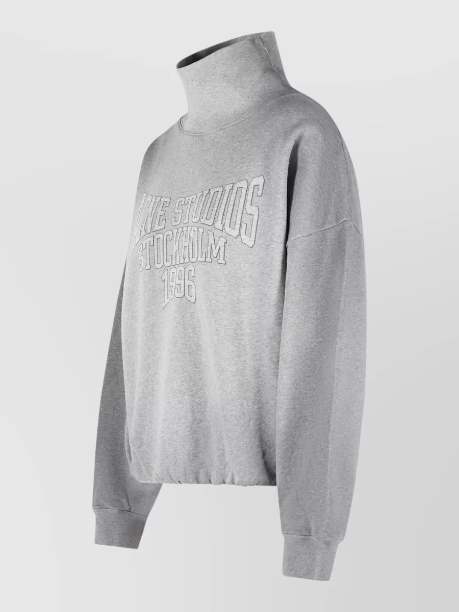 Acne Studios Organic Cotton Relaxed-Fit Funnel-Neck Logo-Print Sweatshirt