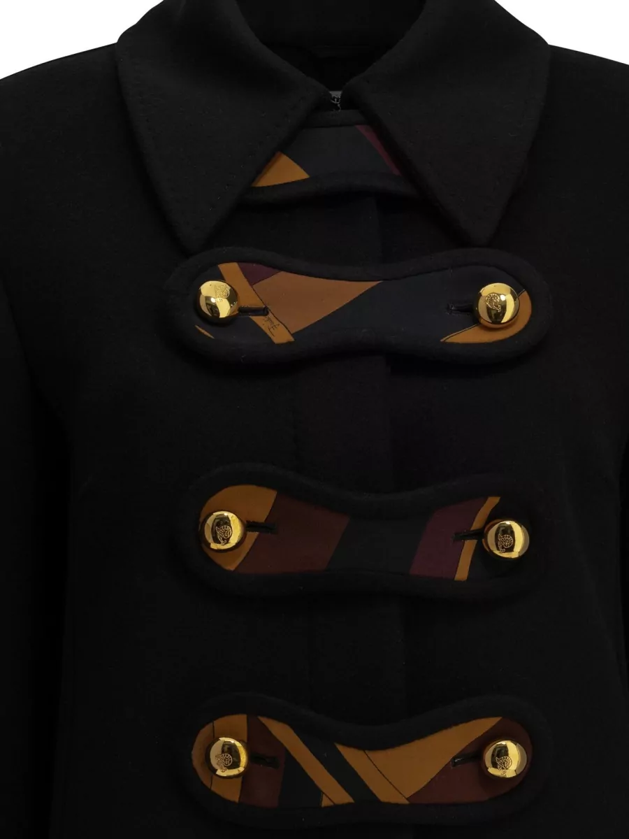 Pucci Wool Long Single Breasted Coat