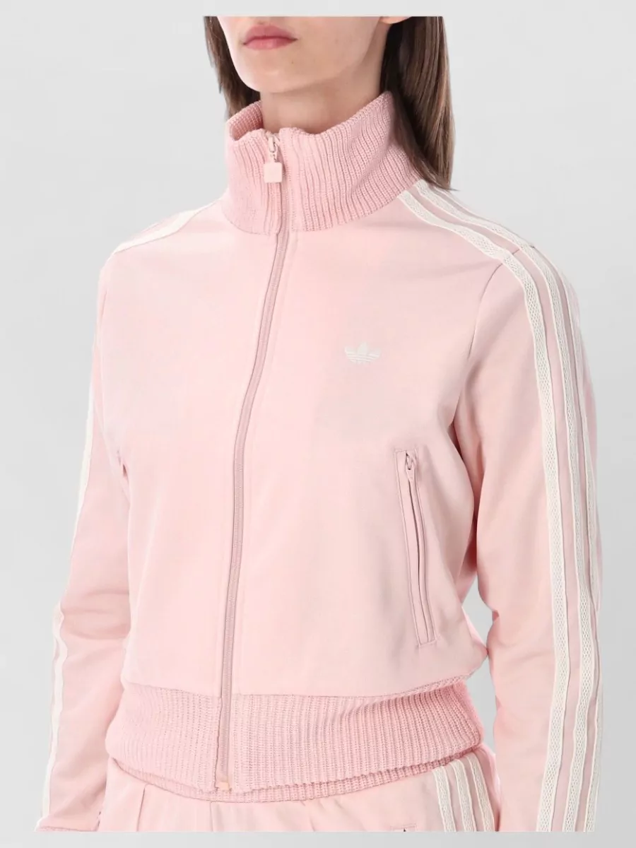 Adidas Originals Slim-Fit Ribbed High-Neck Track Jacket