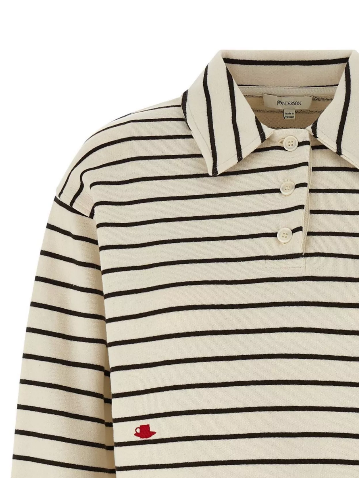 Jw Anderson J. W. Anderson Striped Cotton Polo Sweatshirt In Multi
