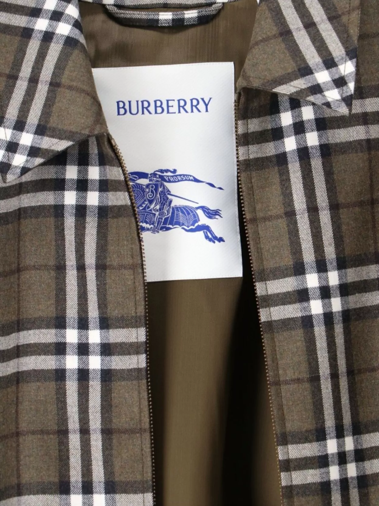 Burberry Plaid Jacket With Point Collar And Pockets