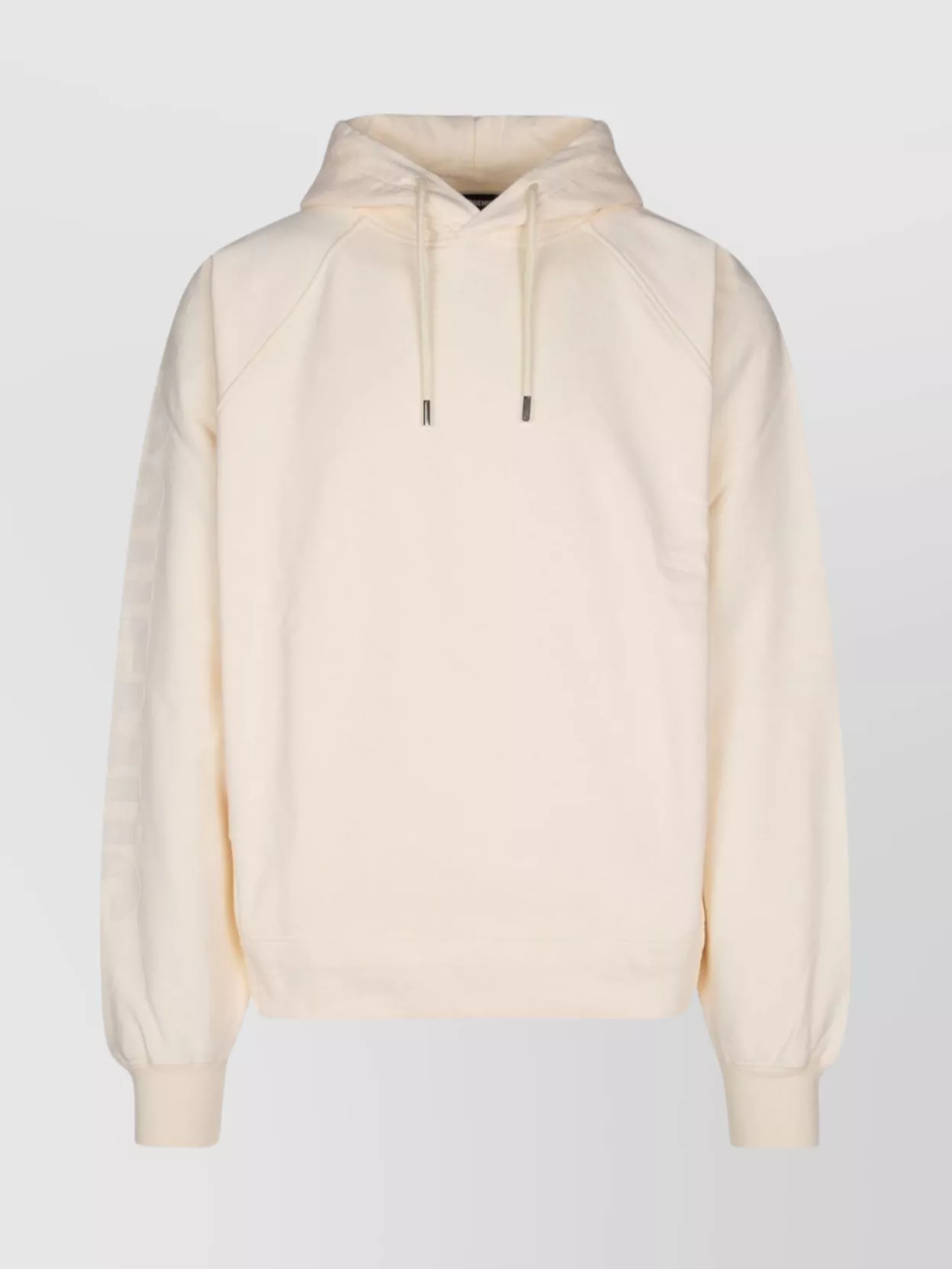 Shop Jacquemus Drawstring Hooded Sweater With Ribbed Cuffs And Hem