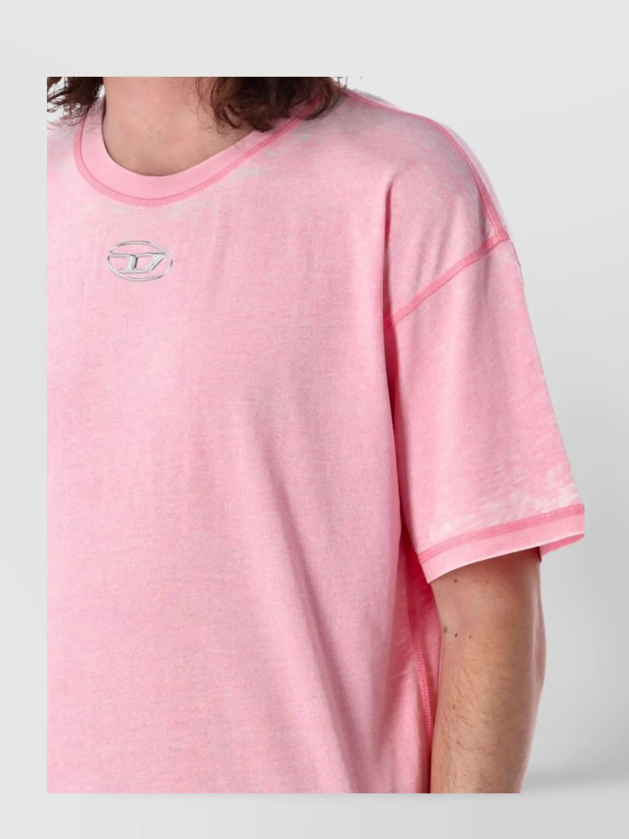 Diesel Round Neck Short Sleeve Straight Hem T-shirt