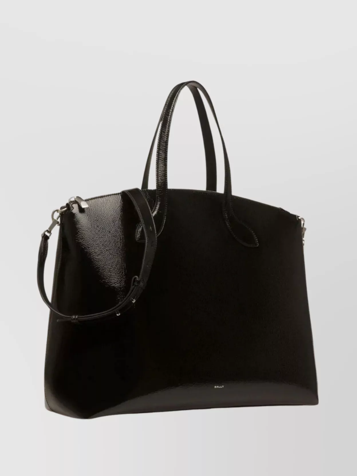 Shop Bally Convertible Leather Tote: Adjustable Strap In Black