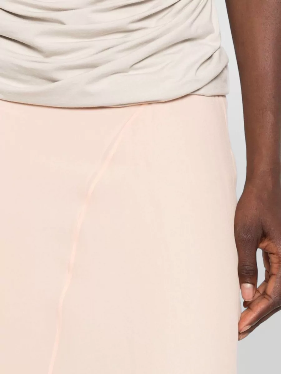 Mugler Silk Sheer Paneled Midi A-Line Skirt