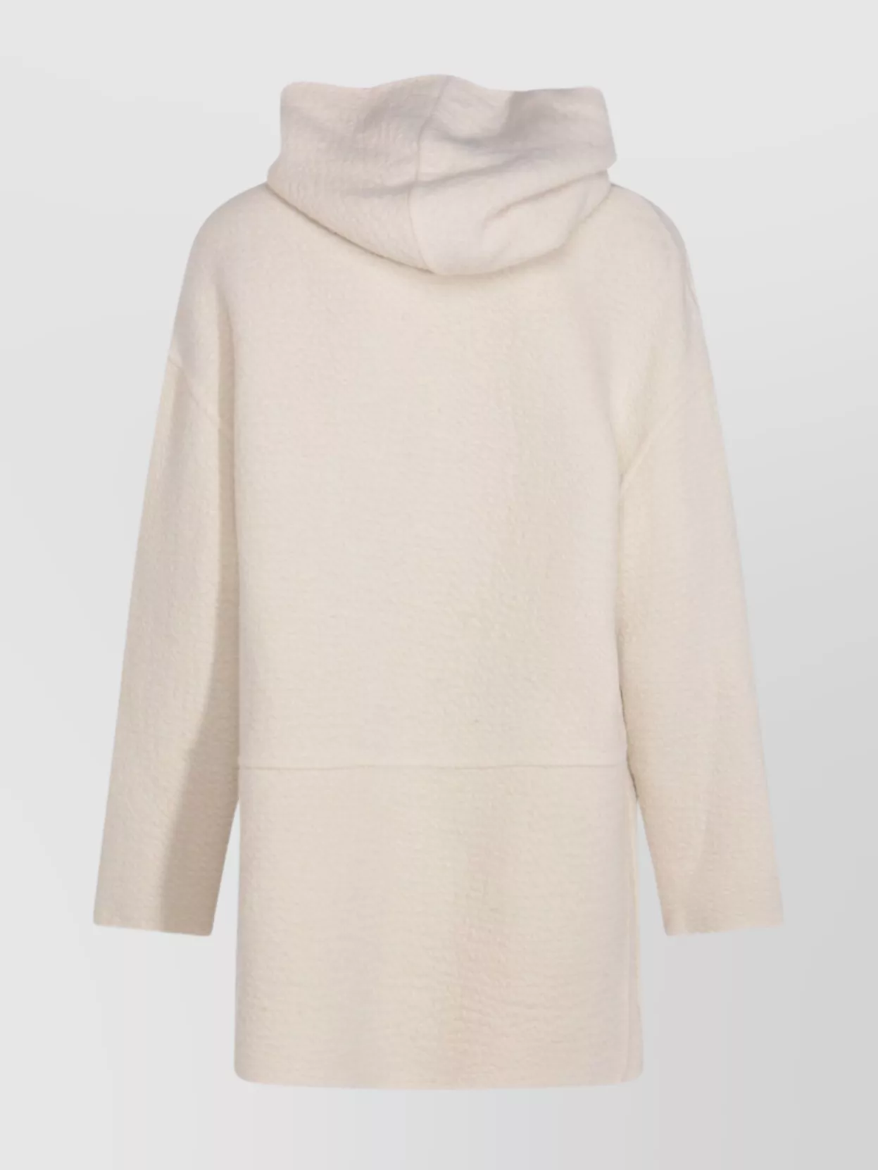Malo Long Knitwear Crewneck With Hood And Pockets In Brown