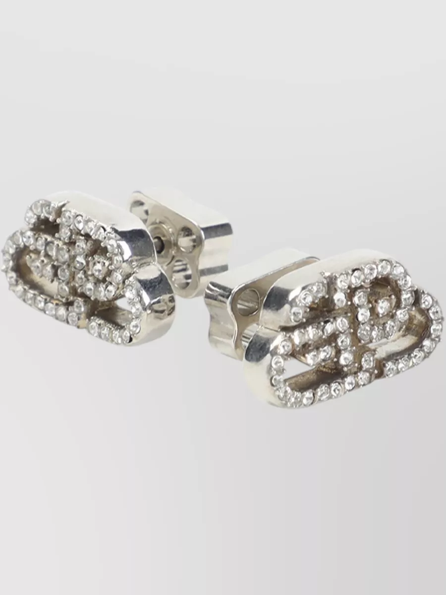 Balenciaga Crystal-Embellished Stud Earrings