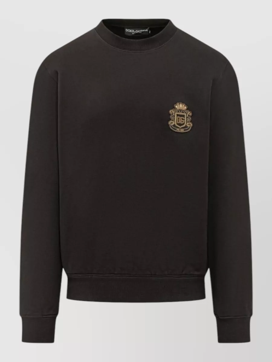 Dolce&Gabbana heraldic patch cotton sweatshirt