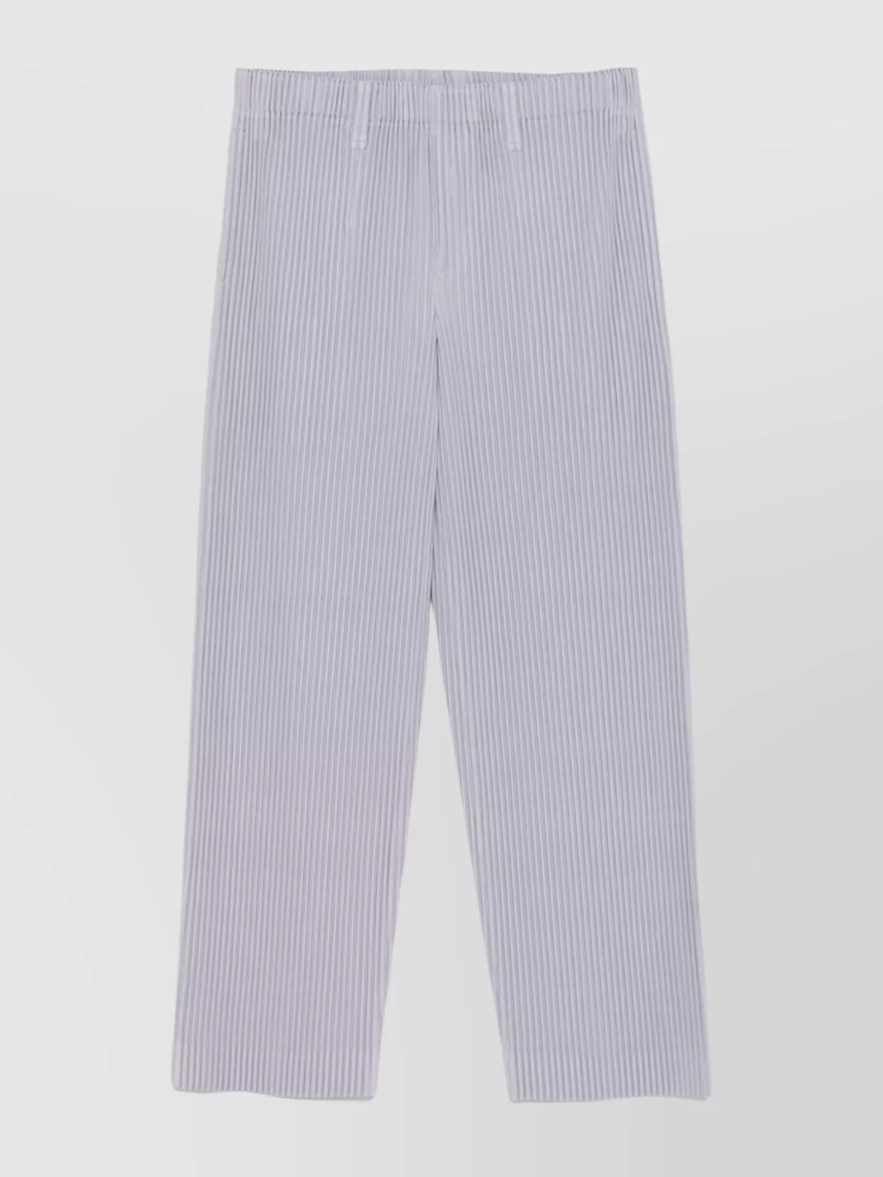 Shop Issey Miyake Straight Pleated Trousers Striped Pattern