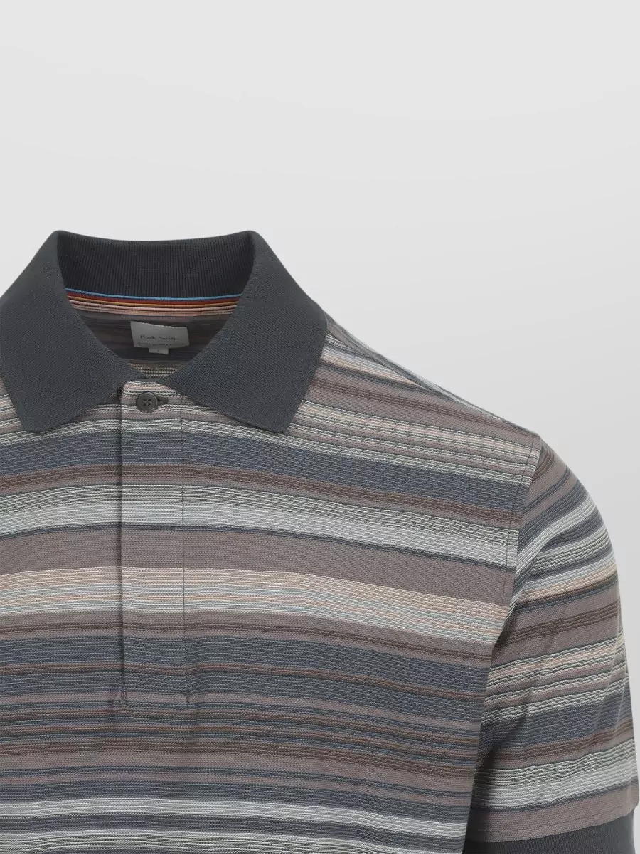 Paul Smith Textured Stripe Shirt Polo Collar
