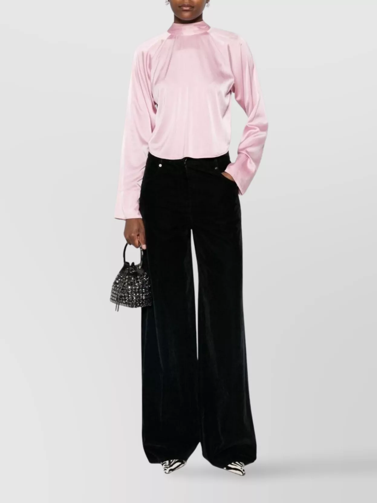Forte Forte Velvet Wide-leg Trousers Pockets In Black