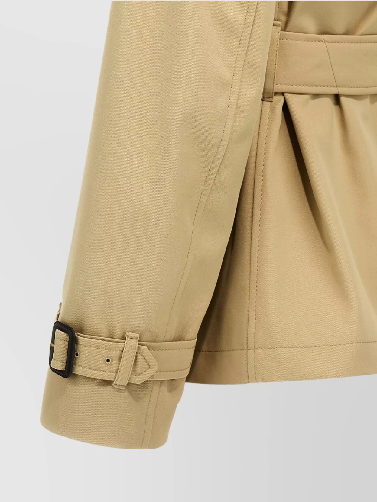 Shop Burberry Short Trench Coat With Belt And Epaulettes