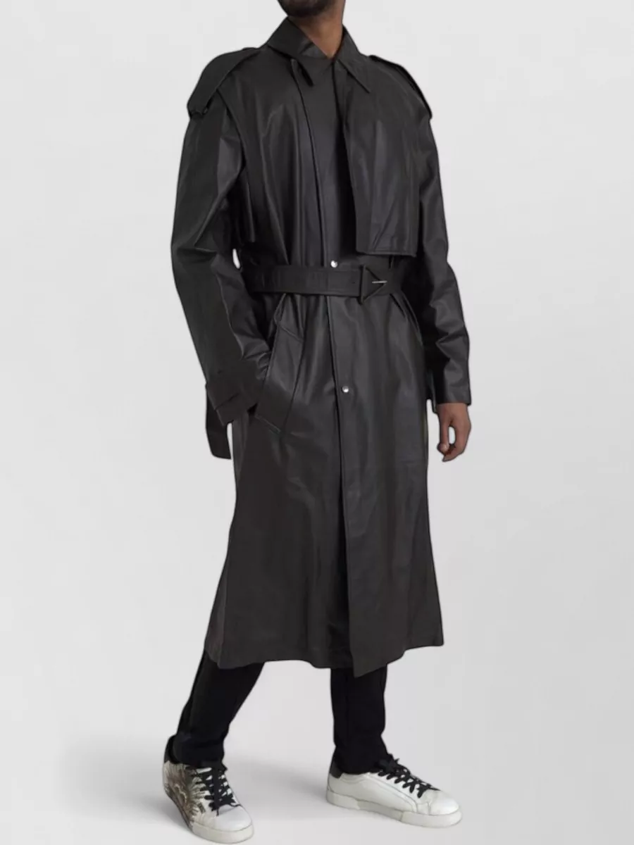 Bottega Veneta Leather Belted Trench Coat