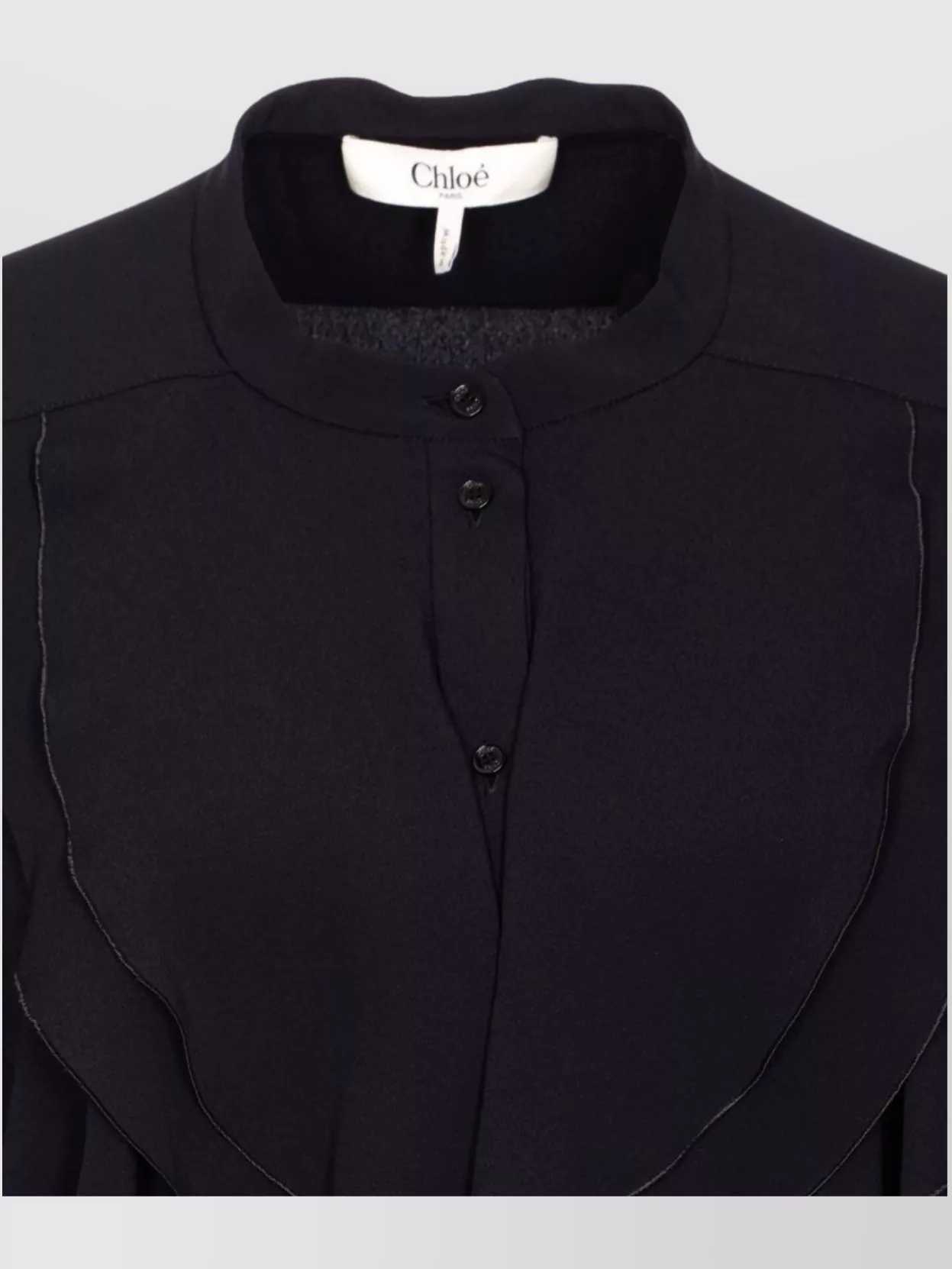 Chloé Long Shirt With Cuffed Sleeves And Ruffled Design