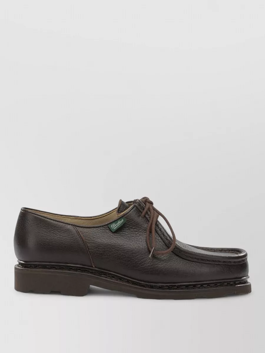 Paraboot Deer Leather Lace-Up Loafers