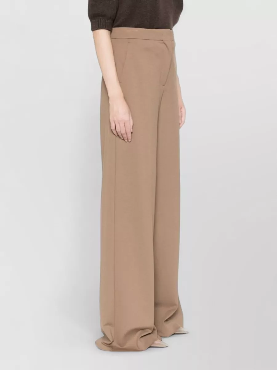 Max Mara High Waist Wide Leg Silk Nylon Trousers