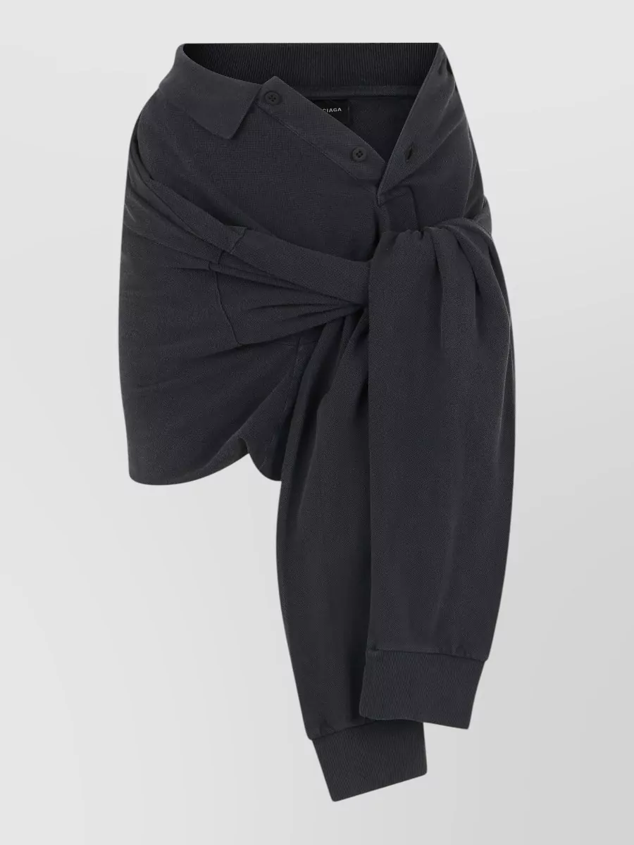 Balenciaga cotton draped wrap skirt