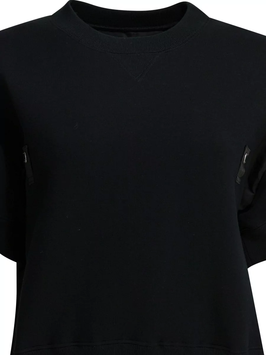 Sacai Short Sleeve Crew Neck Knit Top