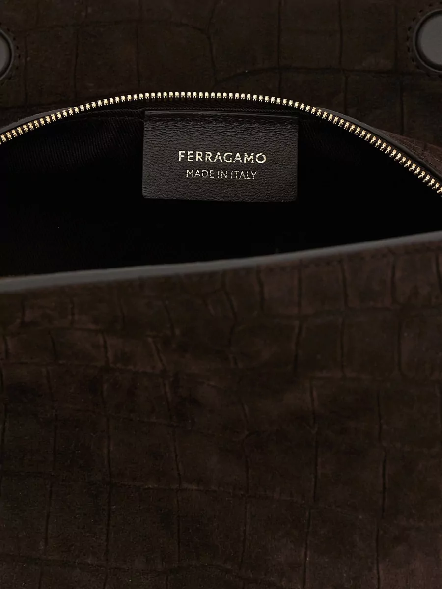 Ferragamo Gancini Small Leather Clutch Bag