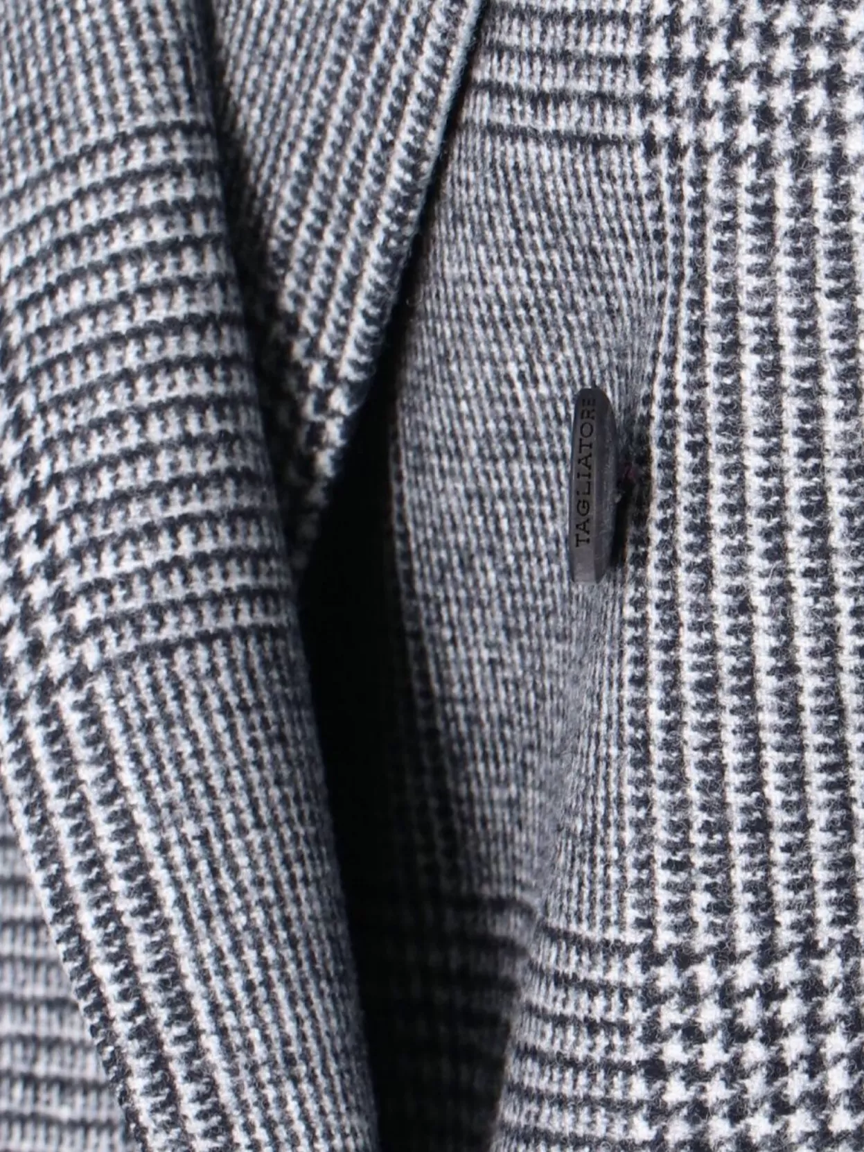 Tagliatore Houndstooth Tailored Double-breasted Blazer And Wide-leg Trousers In Gray