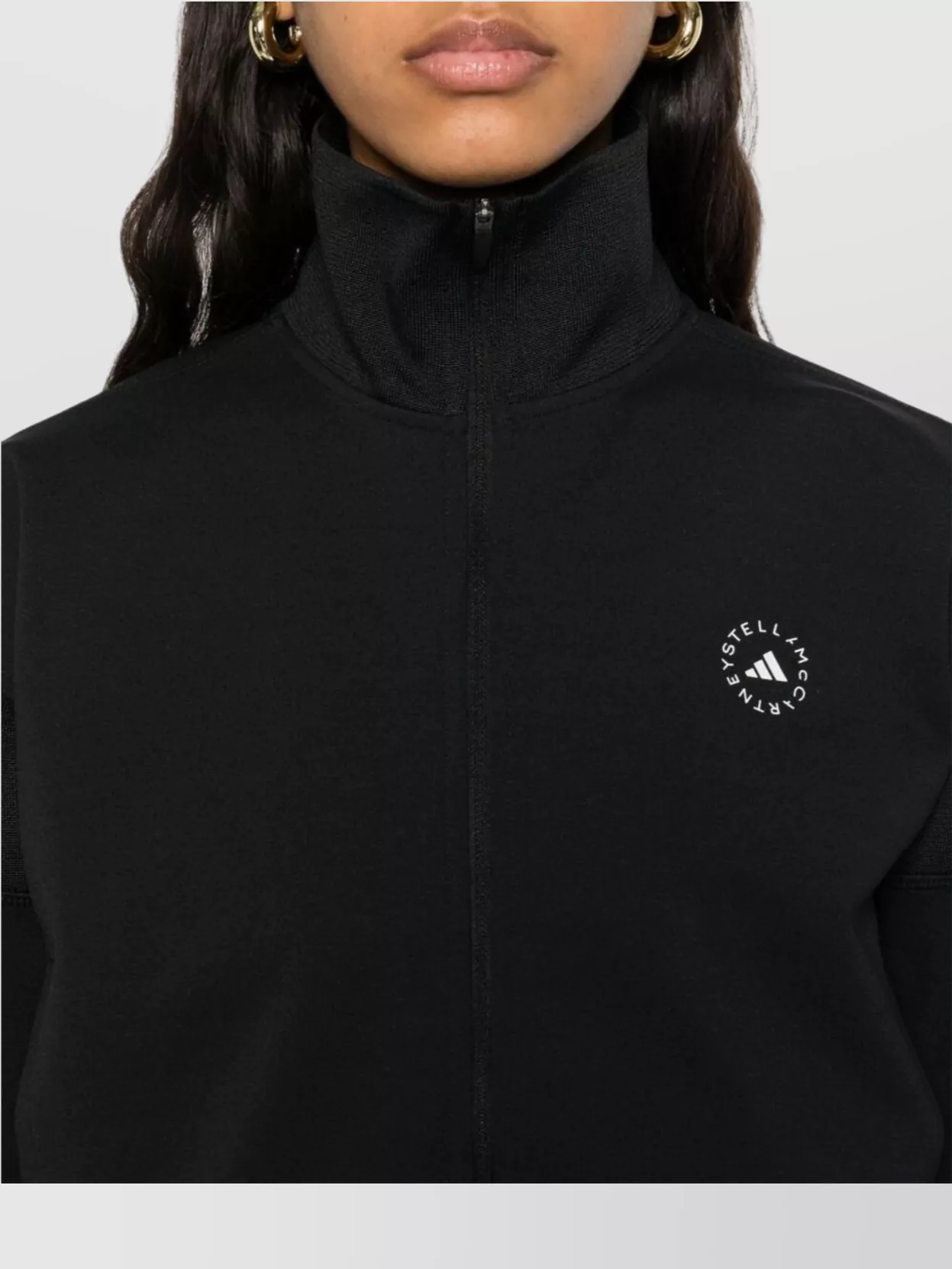 Shop Adidas By Stella Mccartney High Neck Knitwear Sweatshirt With Side Pockets