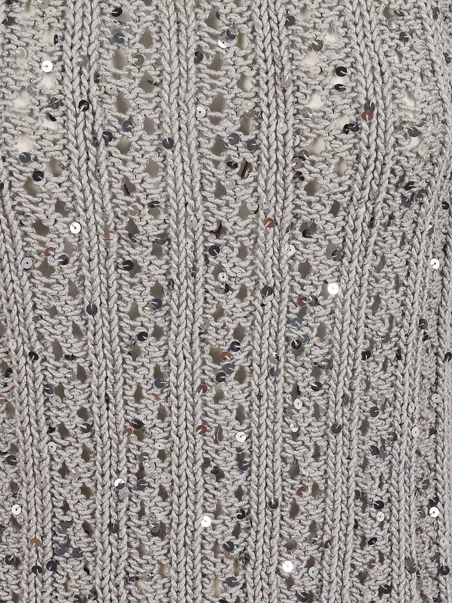 Peserico Cotton Crochet Knit Sequined Sleeveless Tank Top